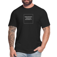 "White Box" - Endurance Through Adversity" - Unisex Jersey T-Shirt - black