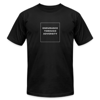 "White Box" - Endurance Through Adversity" - Unisex Jersey T-Shirt - black