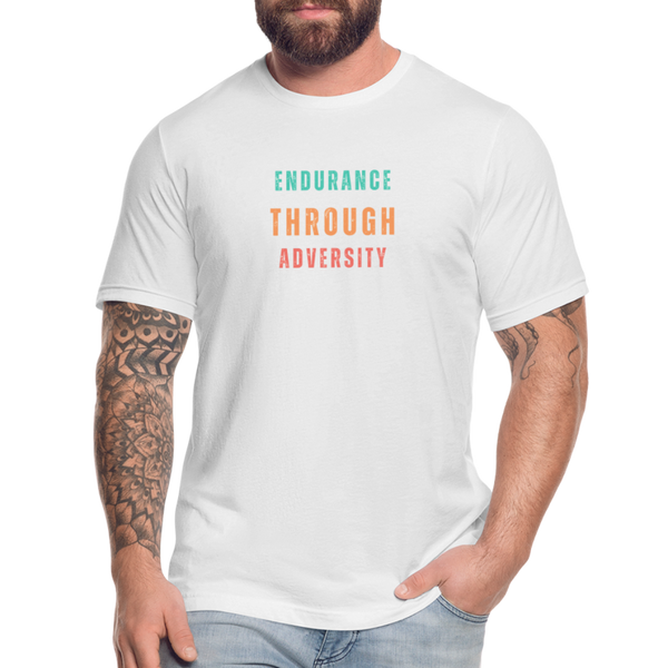 "Green/Orange/Red" - Endurance Through Adversity, Unisex Jersey T-Shirt - white