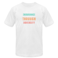 "Green/Orange/Red" - Endurance Through Adversity, Unisex Jersey T-Shirt - white