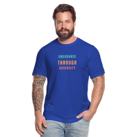 "Green/Orange/Red" - Endurance Through Adversity, Unisex Jersey T-Shirt - royal blue