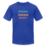 "Green/Orange/Red" - Endurance Through Adversity, Unisex Jersey T-Shirt - royal blue