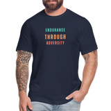 "Green/Orange/Red" - Endurance Through Adversity, Unisex Jersey T-Shirt - navy