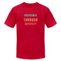 "Green/Orange/Red" - Endurance Through Adversity, Unisex Jersey T-Shirt - red