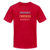 "Green/Orange/Red" - Endurance Through Adversity, Unisex Jersey T-Shirt - red