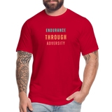 "Green/Orange/Red" - Endurance Through Adversity, Unisex Jersey T-Shirt - red