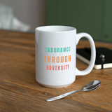 "Green/Orange/Red" - Dual Sided Logo, Coffee/Tea Mug 15 oz - white