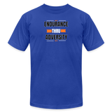 "4 Orange Diamonds" - Endurance Through Adversity, Unisex Jersey T-Shirt - royal blue