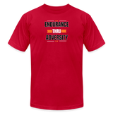 "4 Orange Diamonds" - Endurance Through Adversity, Unisex Jersey T-Shirt - red