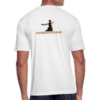 "Affirmative Gear" - Dual Sided Logo, Moisture Wicking Performance T-Shirt - white