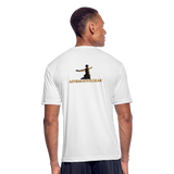 "Affirmative Gear" - Dual Sided Logo, Moisture Wicking Performance T-Shirt - white