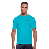 "Affirmative Gear" - Dual Sided Logo, Moisture Wicking Performance T-Shirt - turquoise