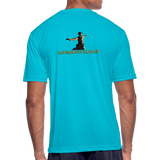 "Affirmative Gear" - Dual Sided Logo, Moisture Wicking Performance T-Shirt - turquoise