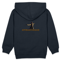 "Affirmative Gear" - Dual Sided Logo, KID'S Unisex Premium Hoodie - navy