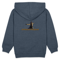 "Affirmative Gear" - Dual Sided Logo, KID'S Unisex Premium Hoodie - heather denim