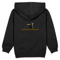 "Affirmative Gear" - Dual Sided Logo, KID'S Unisex Premium Hoodie - charcoal grey