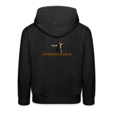 "Affirmative Gear" - Dual Sided Logo, KID'S Unisex Premium Hoodie - charcoal grey