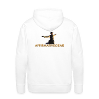 "Affirmative Gear" - Dual Sided Logo, MENS Premium Hoodie - white