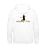 "Affirmative Gear" - Dual Sided Logo, MENS Premium Hoodie - white