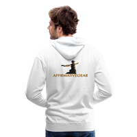 "Affirmative Gear" - Dual Sided Logo, MENS Premium Hoodie - white