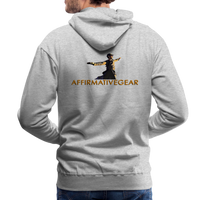 "Affirmative Gear" - Dual Sided Logo, MENS Premium Hoodie - heather grey