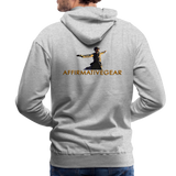 "Affirmative Gear" - Dual Sided Logo, MENS Premium Hoodie - heather grey