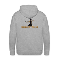 "Affirmative Gear" - Dual Sided Logo, MENS Premium Hoodie - heather grey