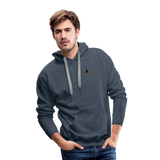 "Affirmative Gear" - Dual Sided Logo, MENS Premium Hoodie - heather denim