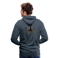 "Affirmative Gear" - Dual Sided Logo, MENS Premium Hoodie - heather denim