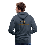 "Affirmative Gear" - Dual Sided Logo, MENS Premium Hoodie - heather denim