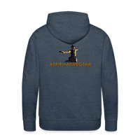 "Affirmative Gear" - Dual Sided Logo, MENS Premium Hoodie - heather denim