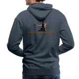 "Affirmative Gear" - Dual Sided Logo, MENS Premium Hoodie - heather denim