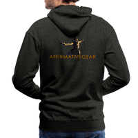 "Affirmative Gear" - Dual Sided Logo, MENS Premium Hoodie - charcoal grey