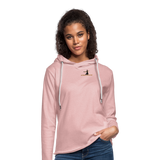 Unisex "Affirmative Gear" Lightweight Terry Hoodie - FRONT & BACK LOGO - cream heather pink