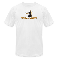 "Affirmative Gear" - Large Front Logo, Unisex Jersey T-Shirt - white