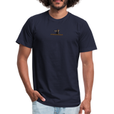 "Affirmative Gear" - Midline Small Logo, Unisex Jersey T-Shirt - navy