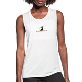 "Affirmative Gear" - Small Brand Logo, Women's Flowy Muscle Tank - white