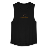 "Affirmative Gear" - Small Brand Logo, Women's Flowy Muscle Tank - black