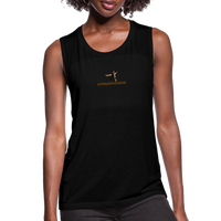 "Affirmative Gear" - Small Brand Logo, Women's Flowy Muscle Tank - black