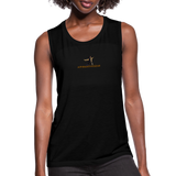 "Affirmative Gear" - Small Brand Logo, Women's Flowy Muscle Tank - black