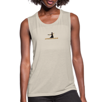 "Affirmative Gear" - Small Brand Logo, Women's Flowy Muscle Tank - dust