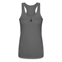 "Affirmative Gear" - Small Brand Logo, WOMEN'S Performance Racerback Tank Top - charcoal