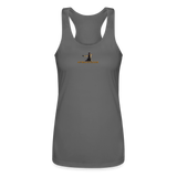 "Affirmative Gear" - Small Brand Logo, WOMEN'S Performance Racerback Tank Top - charcoal