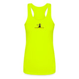 "Affirmative Gear" - Small Brand Logo, WOMEN'S Performance Racerback Tank Top - neon yellow