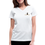 "Affirmative Gear" - Small Brand Logo, WOMEN'S V-Neck T-Shirt - white