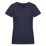 "Affirmative Gear" - Small Brand Logo, WOMEN'S V-Neck T-Shirt - navy