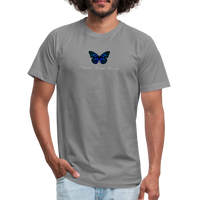 "Blue Morpho" - Endurance Through Adversity, Unisex Jersey T-Shirt - slate