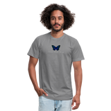 "Blue Morpho" - Endurance Through Adversity, Unisex Jersey T-Shirt - slate