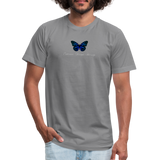 "Blue Morpho" - Endurance Through Adversity, Unisex Jersey T-Shirt - slate