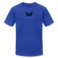 "Blue Morpho" - Endurance Through Adversity, Unisex Jersey T-Shirt - royal blue